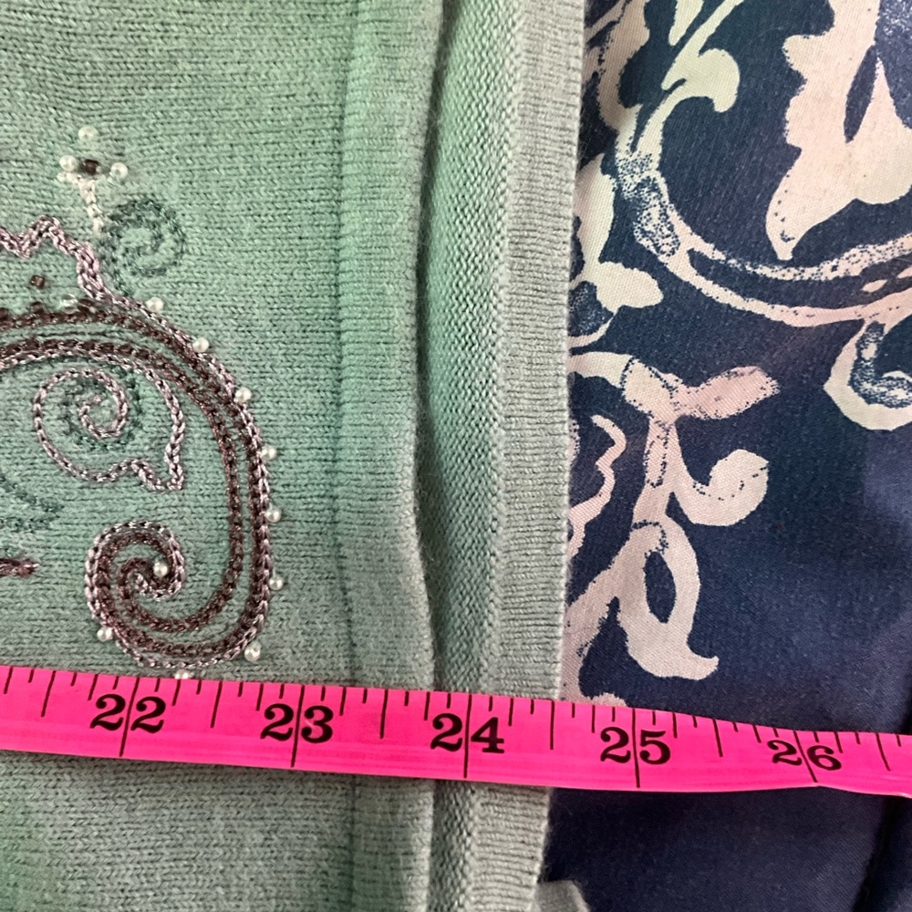 Koret Mint Green Embellished Cardigan (XL) Pants 18 - Picture 9 of 10